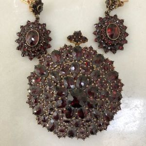 Vintage earrings and matching pendant/ brooch